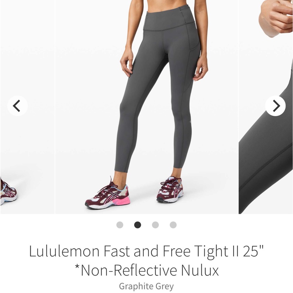 Lululemon fast & free leggings graphite grey